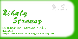 mihaly strausz business card